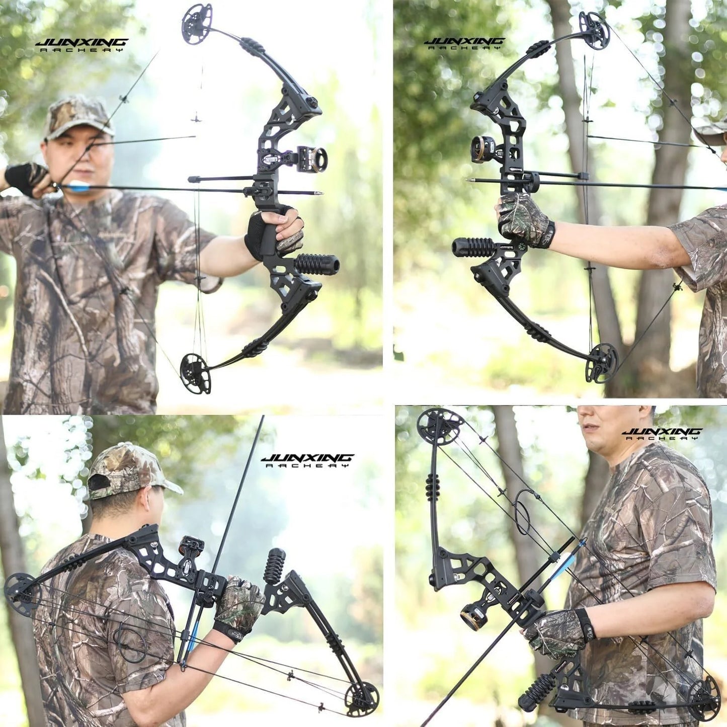 Compound Bow Set 20-70 lbs Adjustable 320FPS 80% Let-off RH LH for Hunting Target Shooting Archery Practice Use