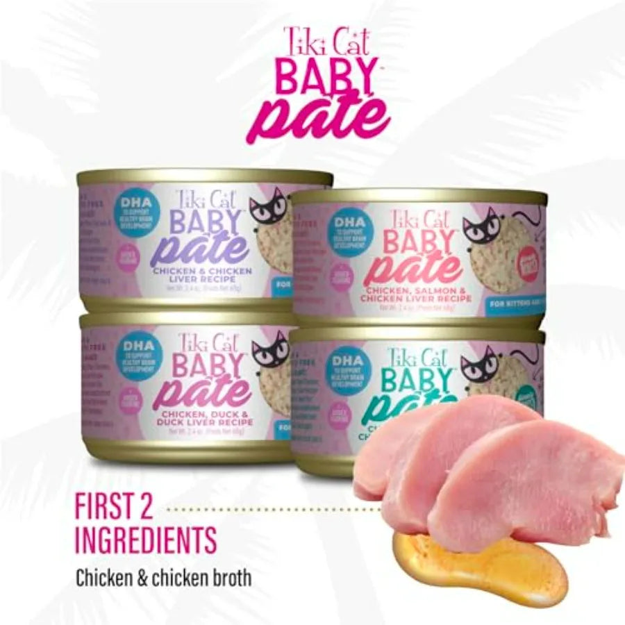 Baby Pate Wet Cat Food for Kittens Variety Pack, 2.4 oz. Cans 12 Count