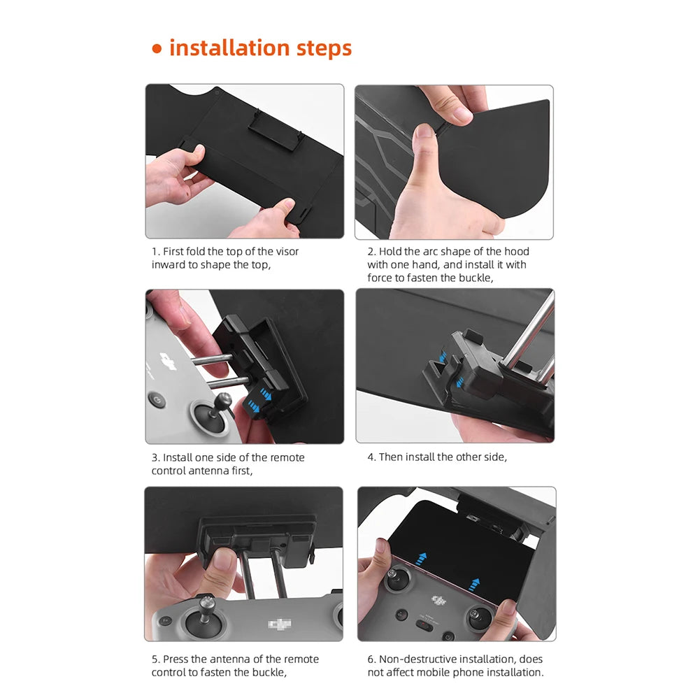 For DJI Mavic 3/Mini 2/Air 2/Air 2S/Mini 3 Pro RC-N1 Remote Controller Hood Sun Shade Phone Monitor Light Cover Drone Accessorie