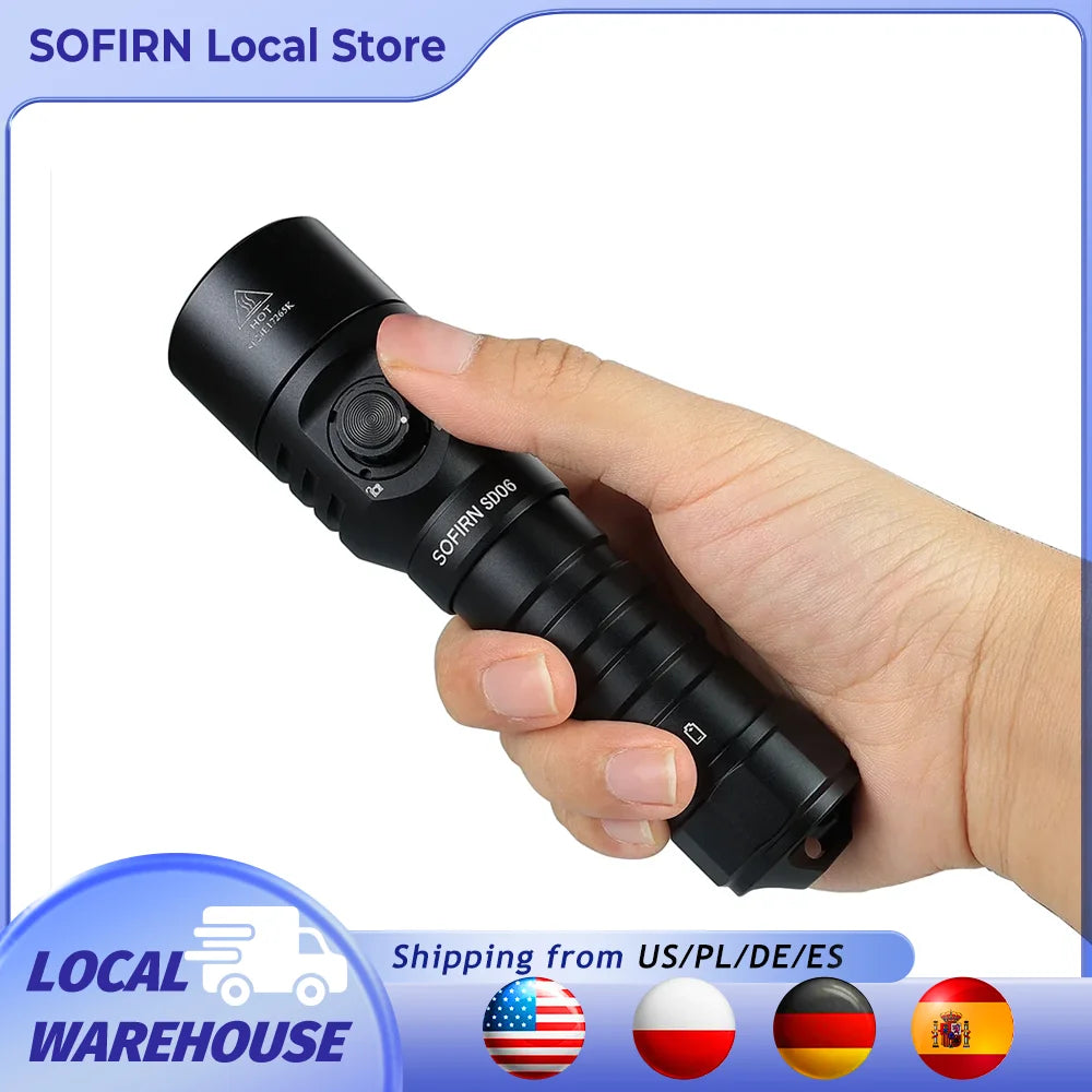 SD06 3200lm Diving Flashlight SFT70 LED Light Rechargeable Underwater Deep Scuba Torch Dive  Powerful 21700 Under 100M