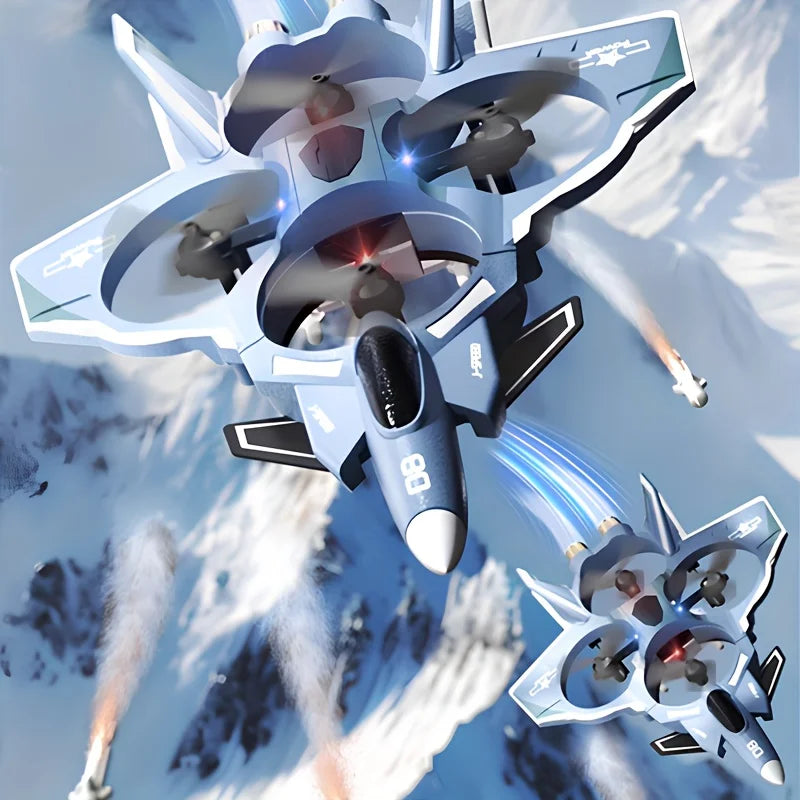 American New Type Remote Control Combat Plane With Missile Launching, Camera Equipped, Quadcopter Fighter Drone Model Toy, Outdoor