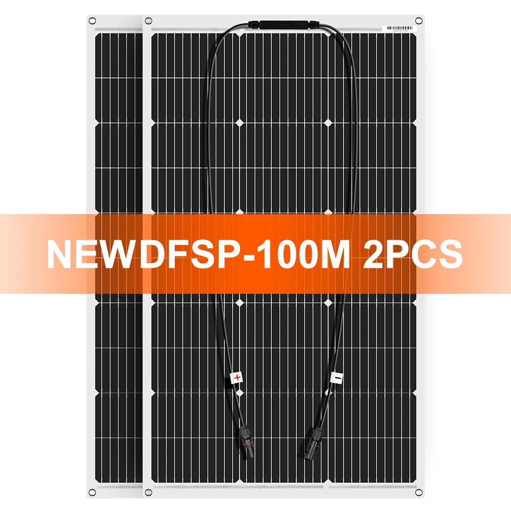 100W-400W Flexible & Durable Solar Panel, 12V/18V Waterproof Portable Charger for RV Camping Boat Van