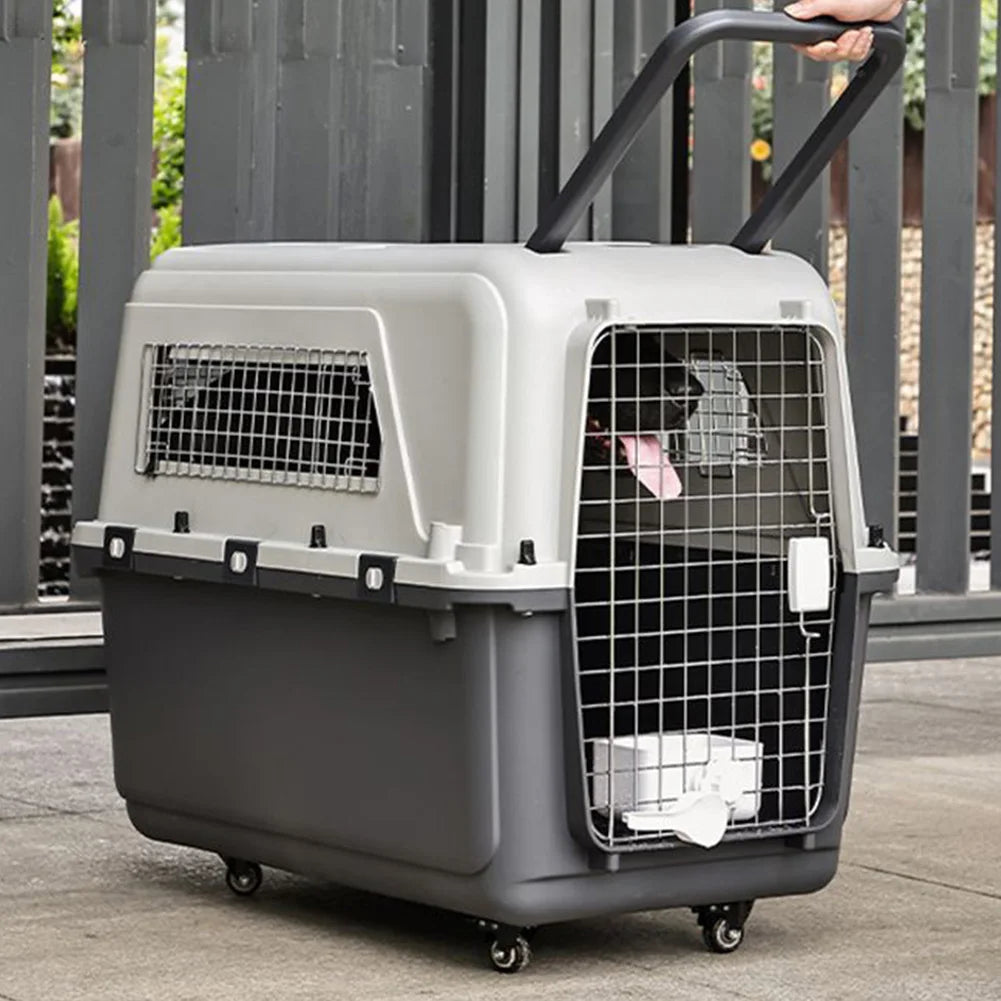 Pet Carrier Airline-Friendly Dogs Case Portable Trolley Pet Cage Dog Cat Airline Travel Crates Wire Door Kennel Pets Air Box