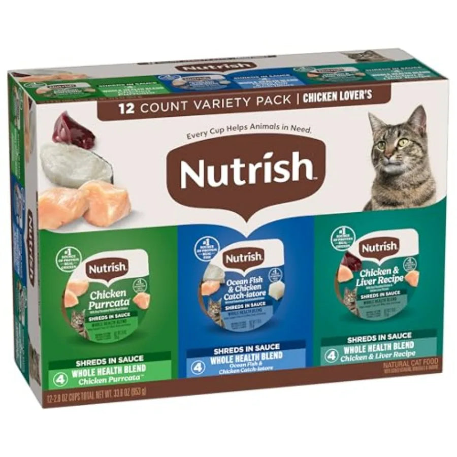 Grain-Free Lover's Whole Health Blend Variety Pack Wet Cat Food. Cup, 12 Count