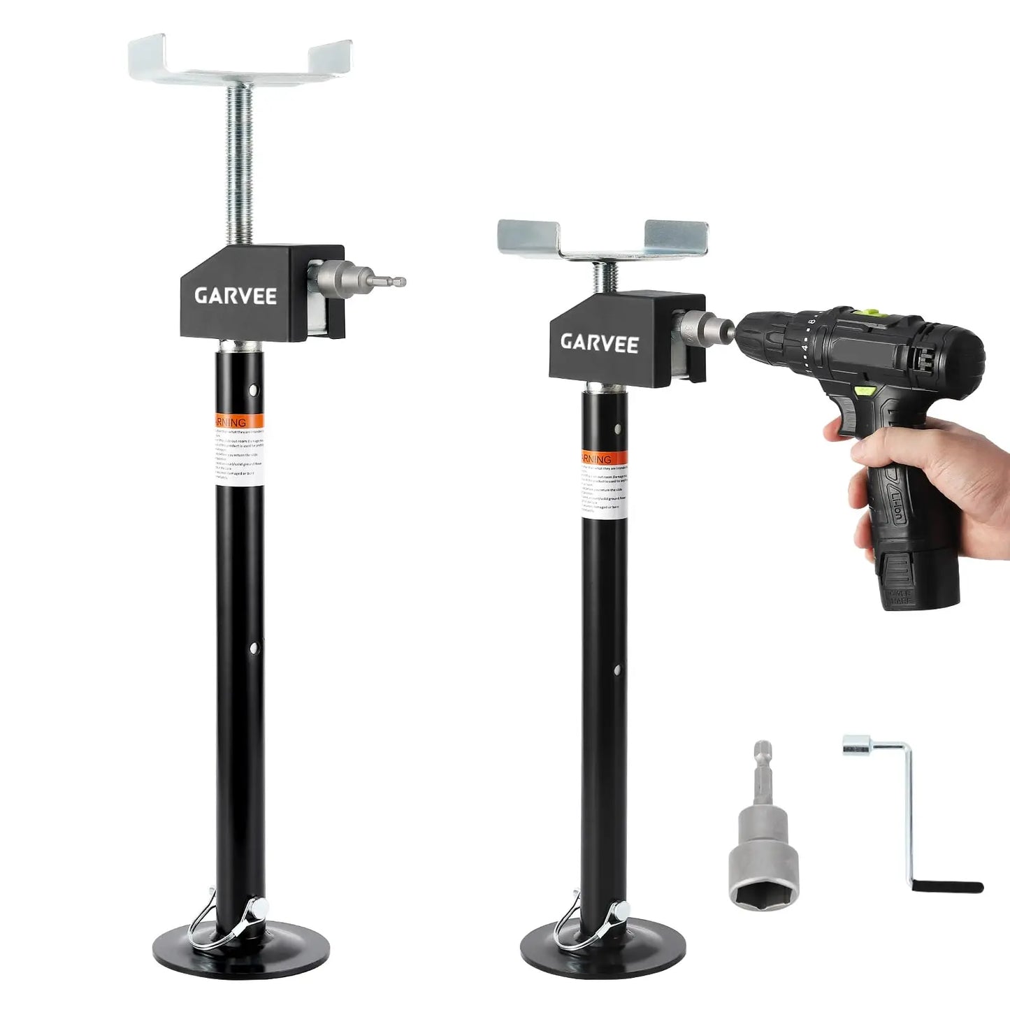 RV Slide Out Stabilizer Jacks Heavy Duty 5000 LB Adjustable 21-34in Quick Lift Drill Crank Support Travel Trailer RV Camper Stand
