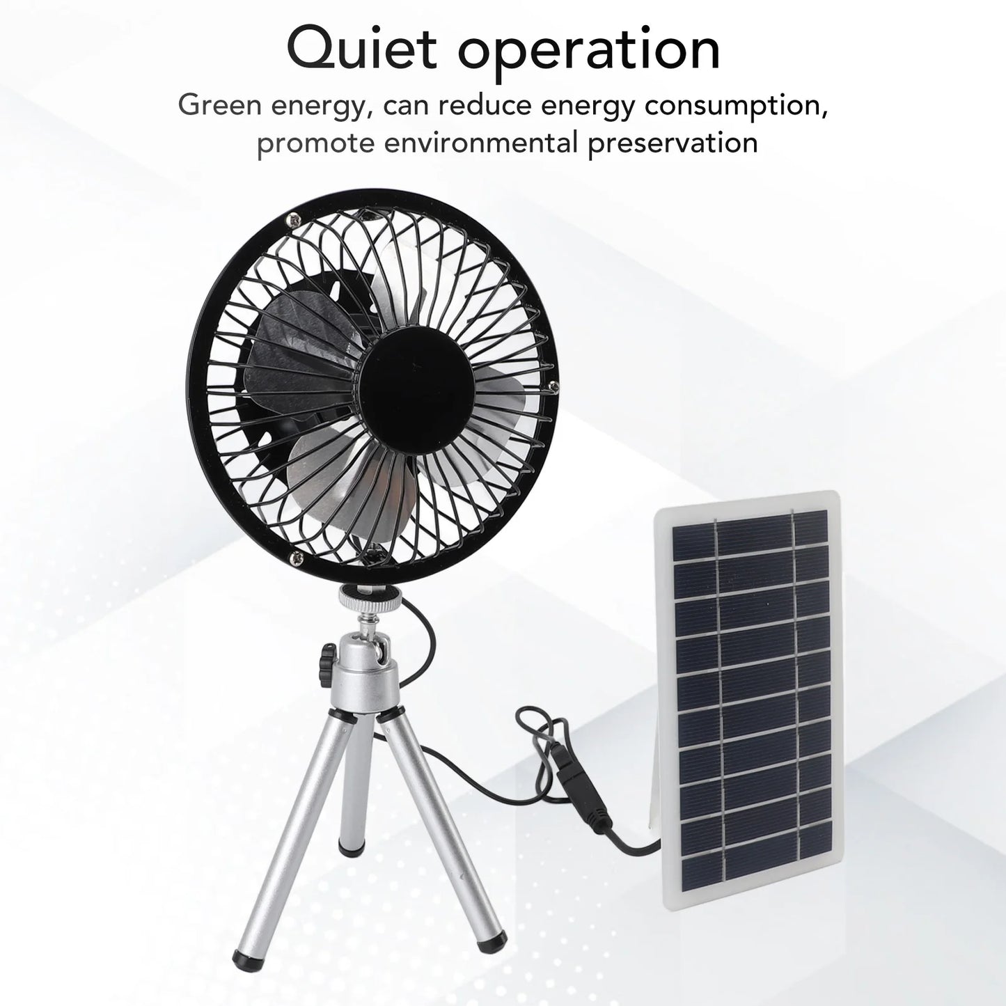 Solar Panel Powered Fan Quiet  Monocrystalline Silicon Portable Solar Vent  Friendly with Stand for Pet House