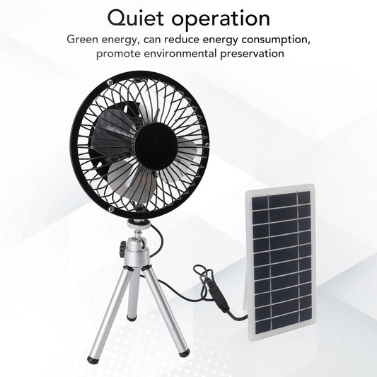 Solar Panel Powered Fan Quiet  Monocrystalline Silicon Portable Solar Vent  Friendly with Stand for Pet House