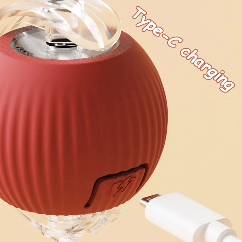 Interactive Ball Toys Automatic Rolling Ball Faux Tail Rechargeable Smart Pet Electric Toy Dog Cat Training Imitate Mouse