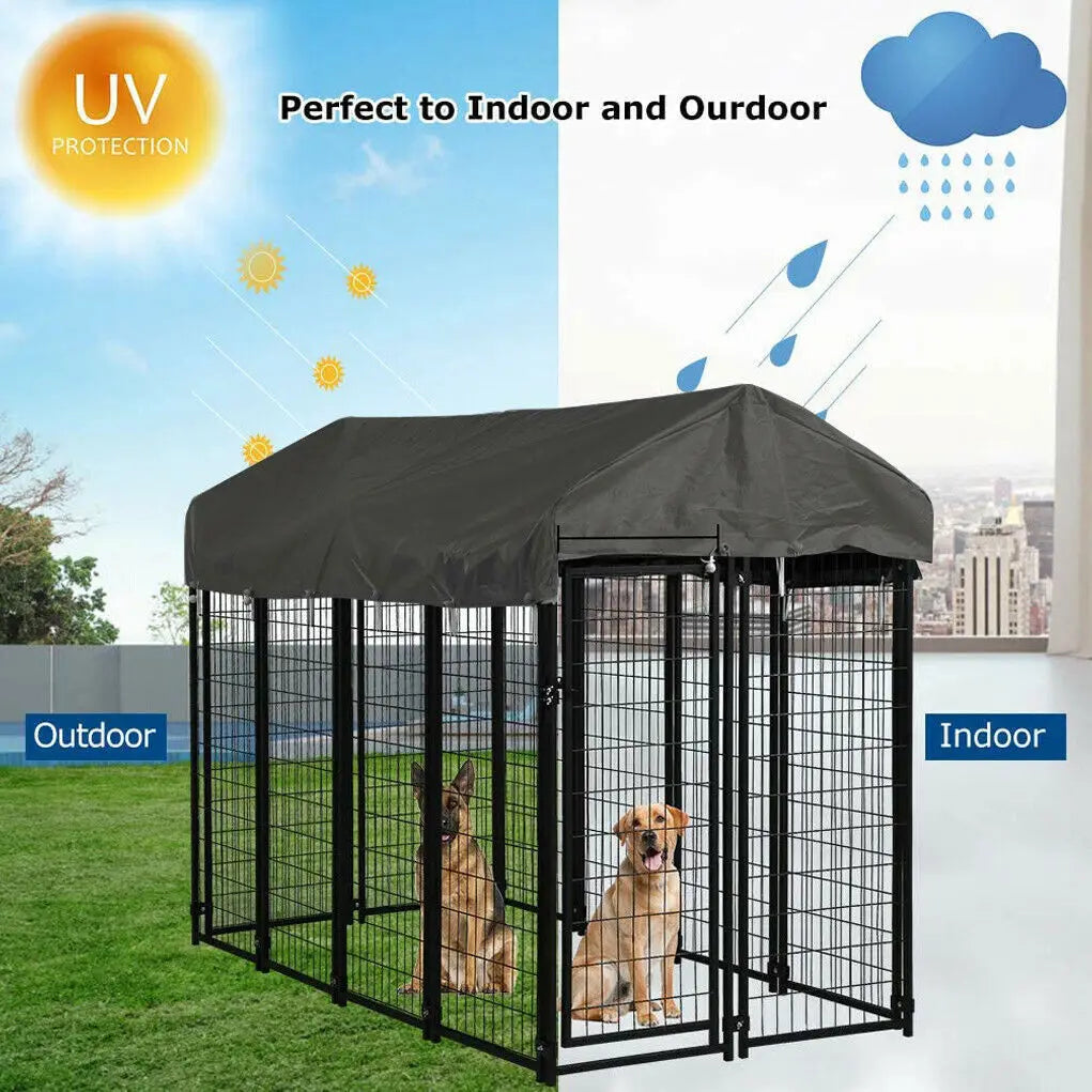 Oversized Dog Cage, Pet Run Enclosure, Playpen with Roof, for Outdoor Pet Kennel, High Fence