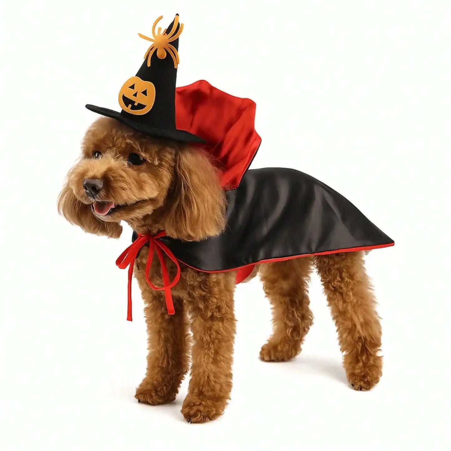 Stand-Collar Halloween Pet Costume Comfortable Adjustable Dogs Cape Pet Supplies Soft Fabric Kitten Puppy Dress Party