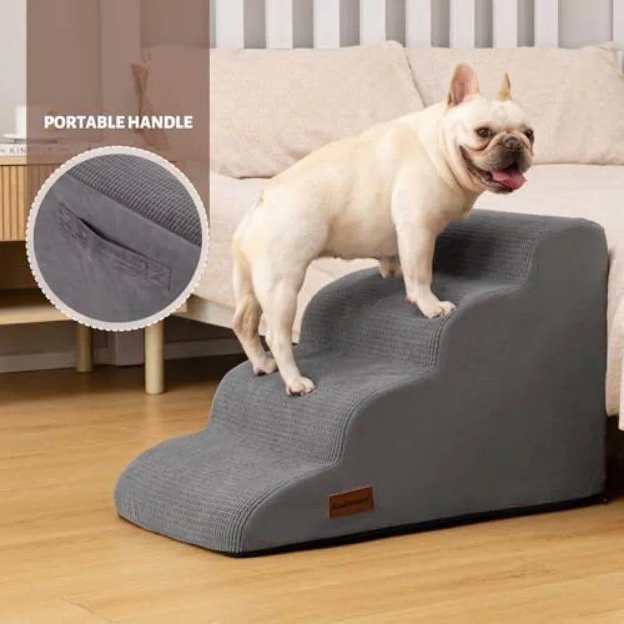 Dog Steps for Bed -Step Dog Stairs Ramp for Small Dogs and Cats Indoor Non-Slip Pet Stairs Suitable for Older Short-Legged