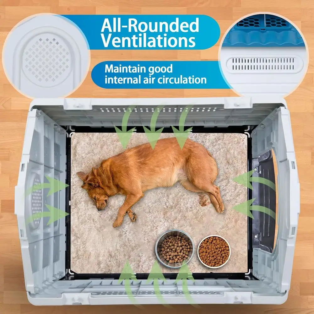 Indoor/Outdoor Plastic Dog House with Easy Assembly, Adjustable Skylight, Elevated Floor, Waterproof (Recycled)