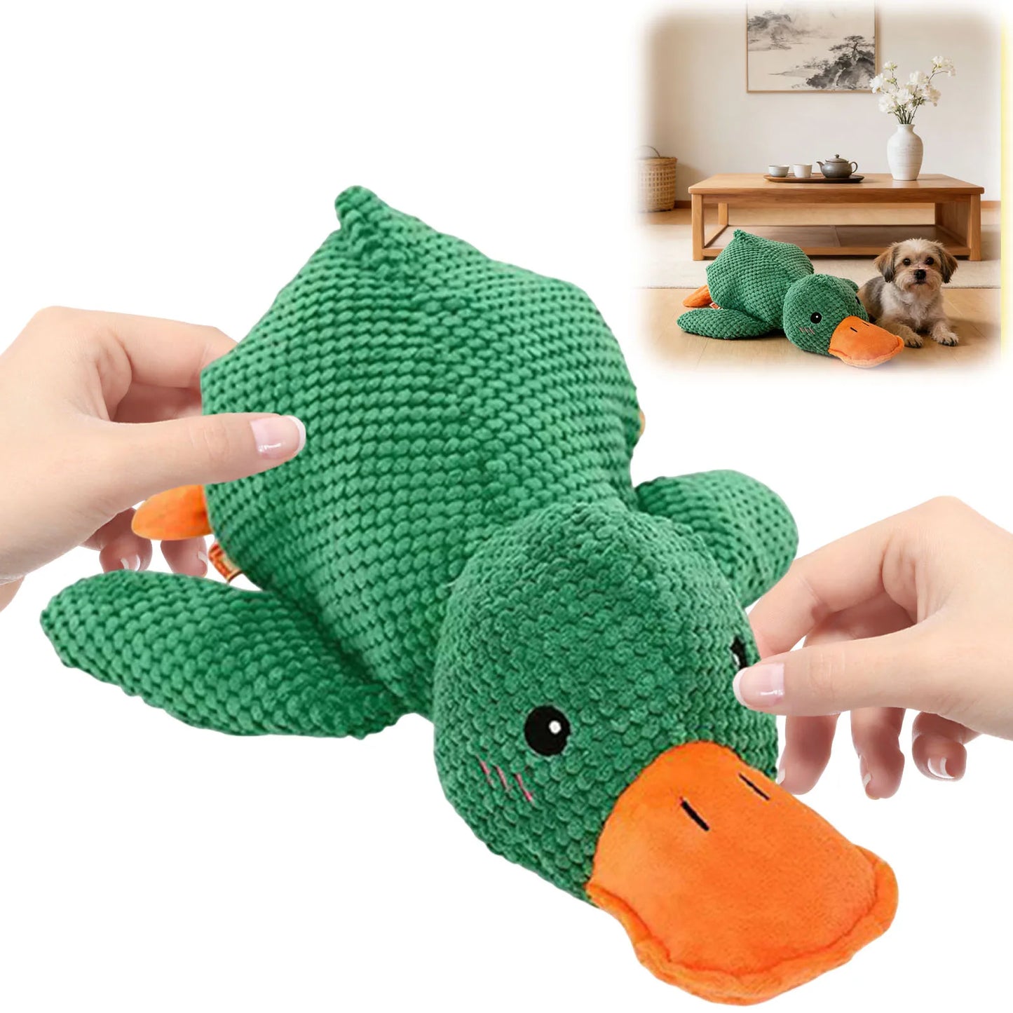 Interactive Squeaky Dog Chew Toy Dog Plush Toys To Keep Them Busy with Soft Fabric Yet Tough Quack Duck for Indoor Pups Teething