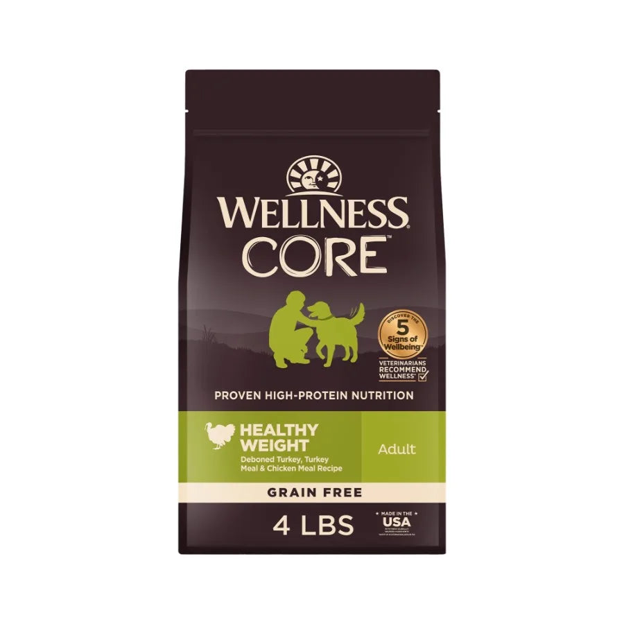 CORE Dry Dog Food, Grain Free, High Protein, Natural, Healthy Weight Turkey and Chicken Recipe, 4-Pound Bag