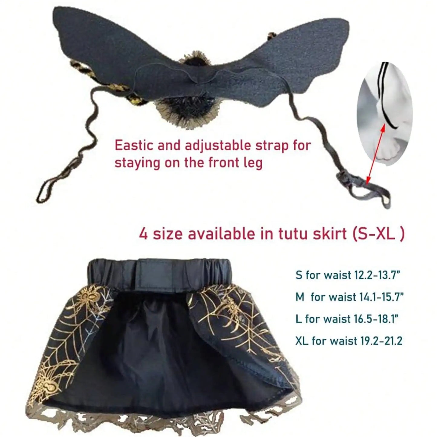 Adjustable Halloween Spider Pet Costume, Funny Cosplay Outfit For Small Medium Dogs, Unique Party Dress Up Accessories