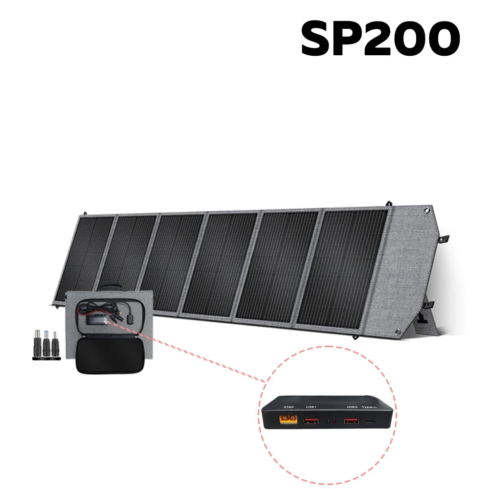 400W 200W 100W Portable Solar Panel, Foldable Solar Power System for Solar Generator, Camping, RV Travel, 23% High Efficiency