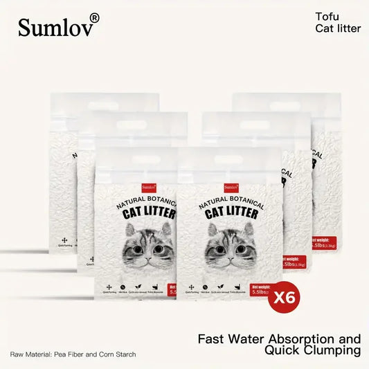 33lbs Tofu Cat Litter, Natural Botanical, Dust-Free, Flushable, Quick Clumping, Odor Control, light scent, environmental