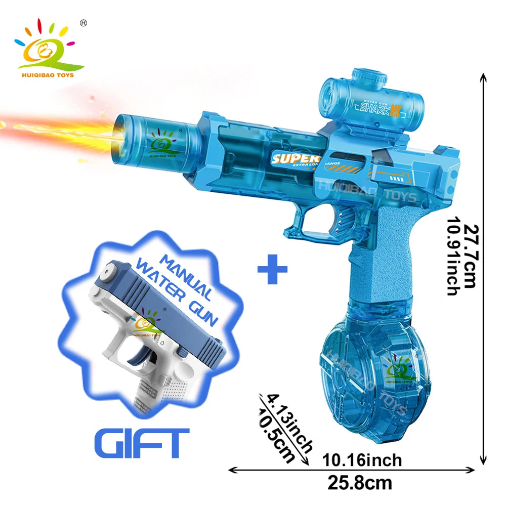 Electric Pulse Water Gun Simulated Flame Sensor Light Fully Automatic Fights Toy Water Pistol Outdoor Beach Toys Adult