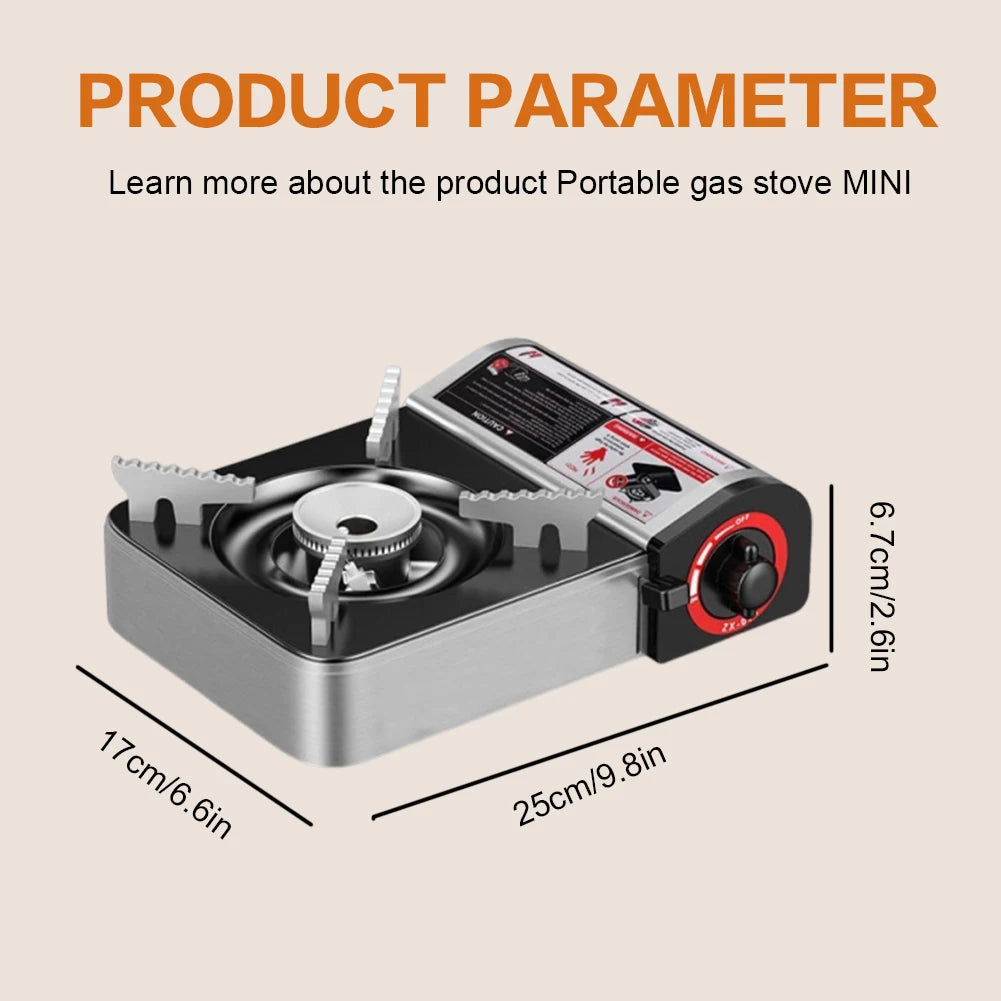 Single-Burner Butane Stove Adjustable Cassette Stove Windproof Cassette Furnace for Indoor & Outdoor Cooking