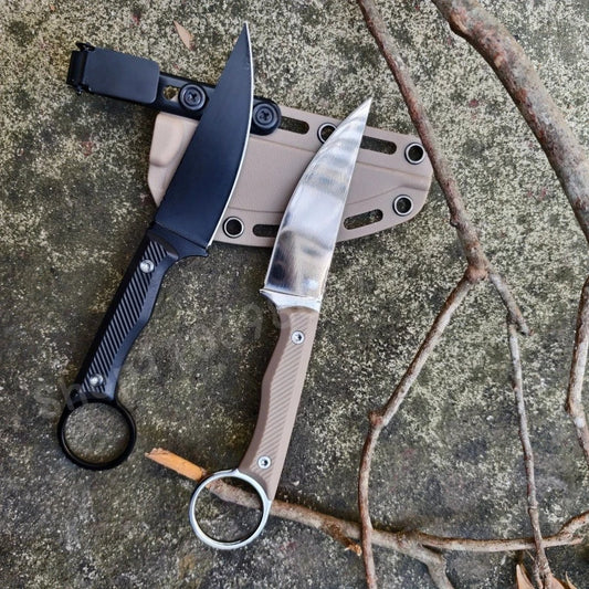 Sheathed Fixed Blade Made of 8Cr13Mov Steel A Nylon Fiber Handle and Is Lightweight and Durable Suitable for Camping Fishing
