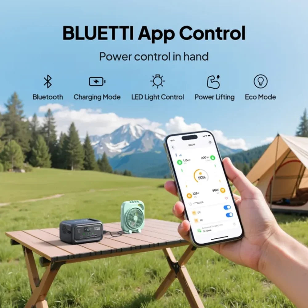 【Renew】Elite 10 128Wh 200W Mini Power Station LiFePO4 100W USB C Fast Charge Portable Solar Generator for Camping Travel