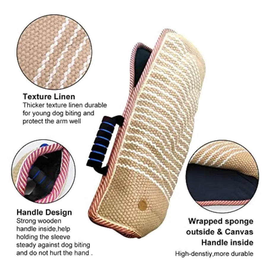 Dog Bite Training Set Dog Bite Sleeve Arm with Whip Agitation Stick, Professional Dogs Agility Training Equipment Protection
