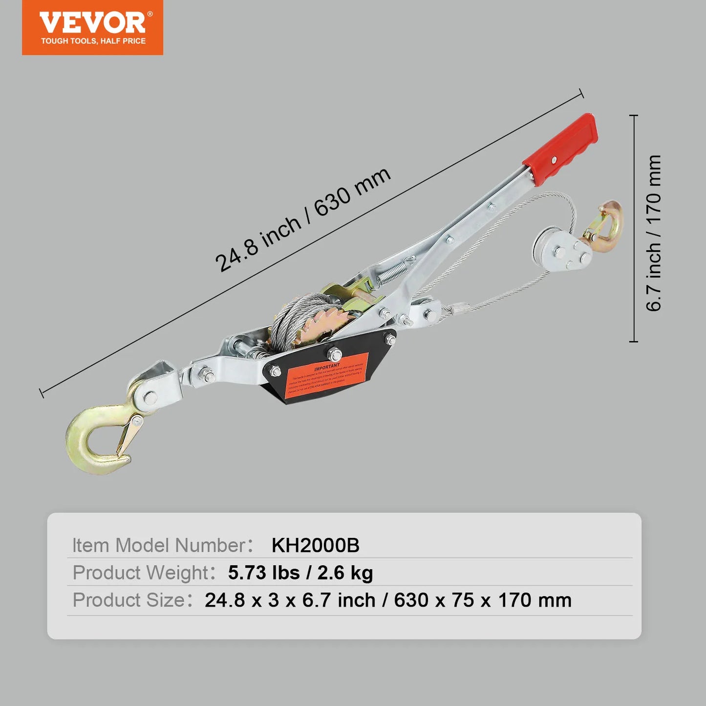 Come Along Winch 2/4/5 Ton Pulling Capacity Heavy Duty Ratchet Automotive Hoist Power Cable Puller for Vehicle Rescue