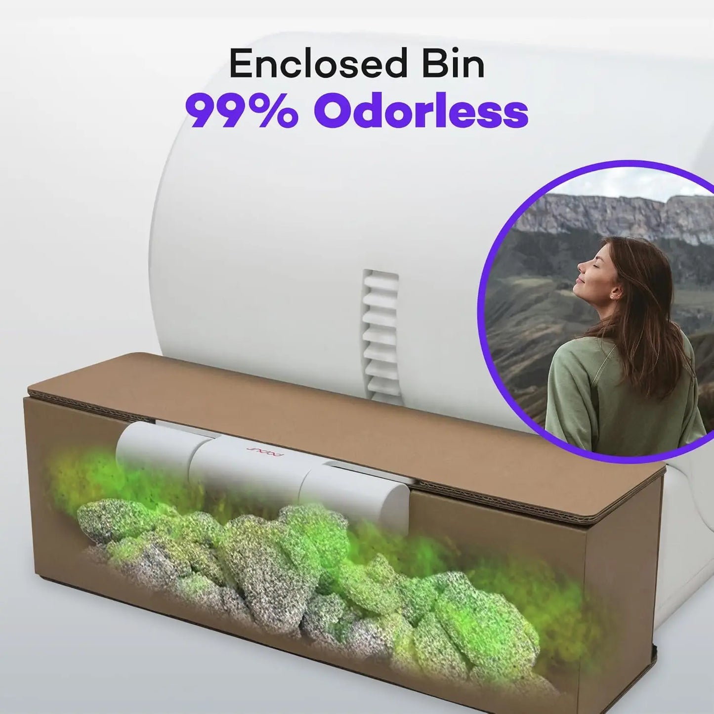 Self-Cleaning Cat Litter Box - Unique Open Top Split System - Automatic Litter Scooping Robot