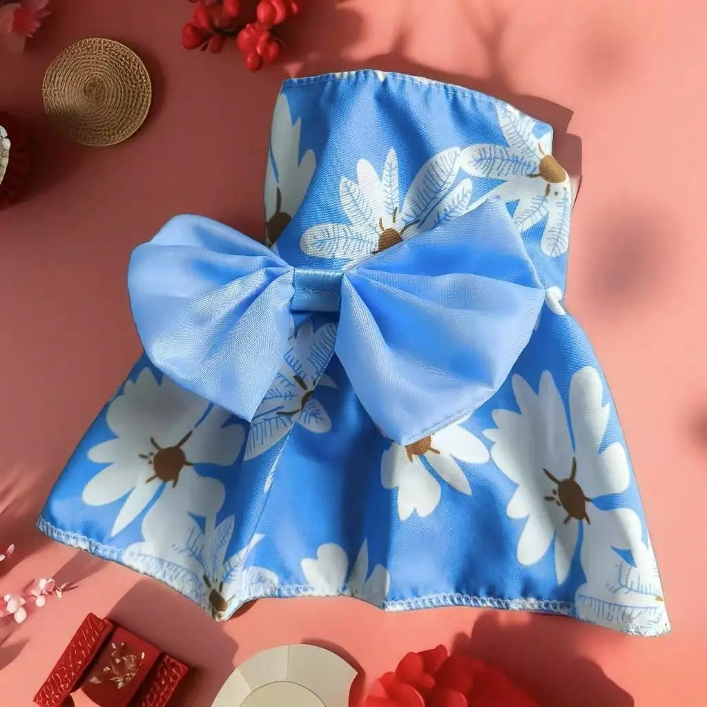 1pc Vibrant Floral & Fruit Pattern Pet Dress Outfit, For Cats & Dogs