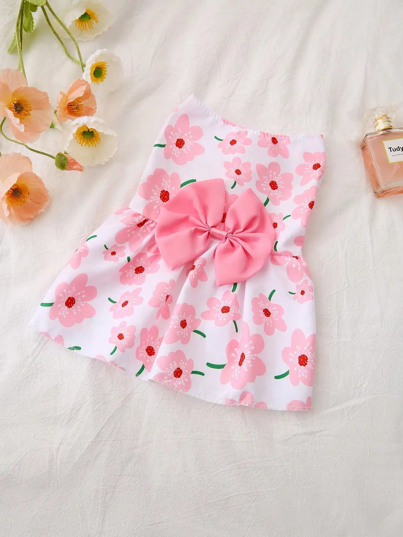 1pc Cute Letter Embroidered Pet Dress For Cats & Dogs, Ruffled Trim Costume For Christmas Party, Holiday Photo Outfit, Birthday Gift, Puppy Kitten Apparel, Festive Pet Clothing, Cute Animal Fashion, Dog Dress For Special Occa