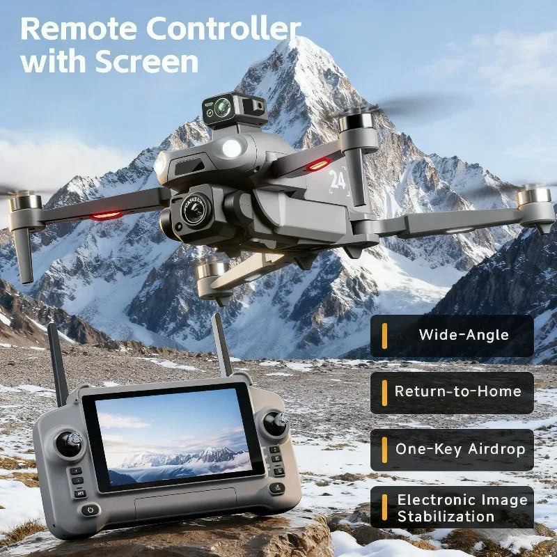 M24 GPS Drone with Gift Delivery 8K Camera 5G FPV Smart Obstacle Avoidance Large Touch Screen Return Home RC Quadcopter Gift Box