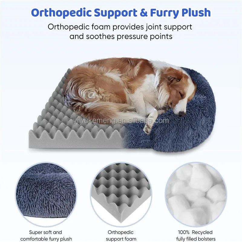 Thickened Orthopedic Dog Bed for Large Dogs - Egg Sponge, Easy to Remove and Wash Plush Cover, Durable Pet Furniture