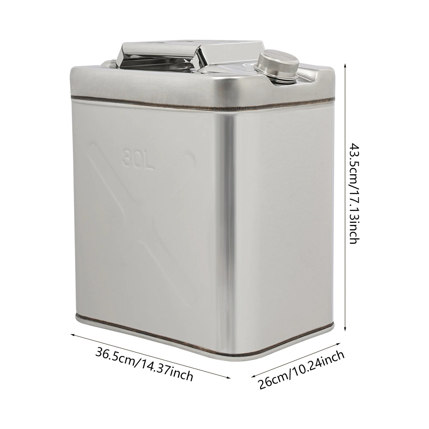 304 Stainless Steel Water Container 7.93 Gal, Portable Water Tank Oil Tank with Pouring Hose & Air Vent for Outdoor RV Camping