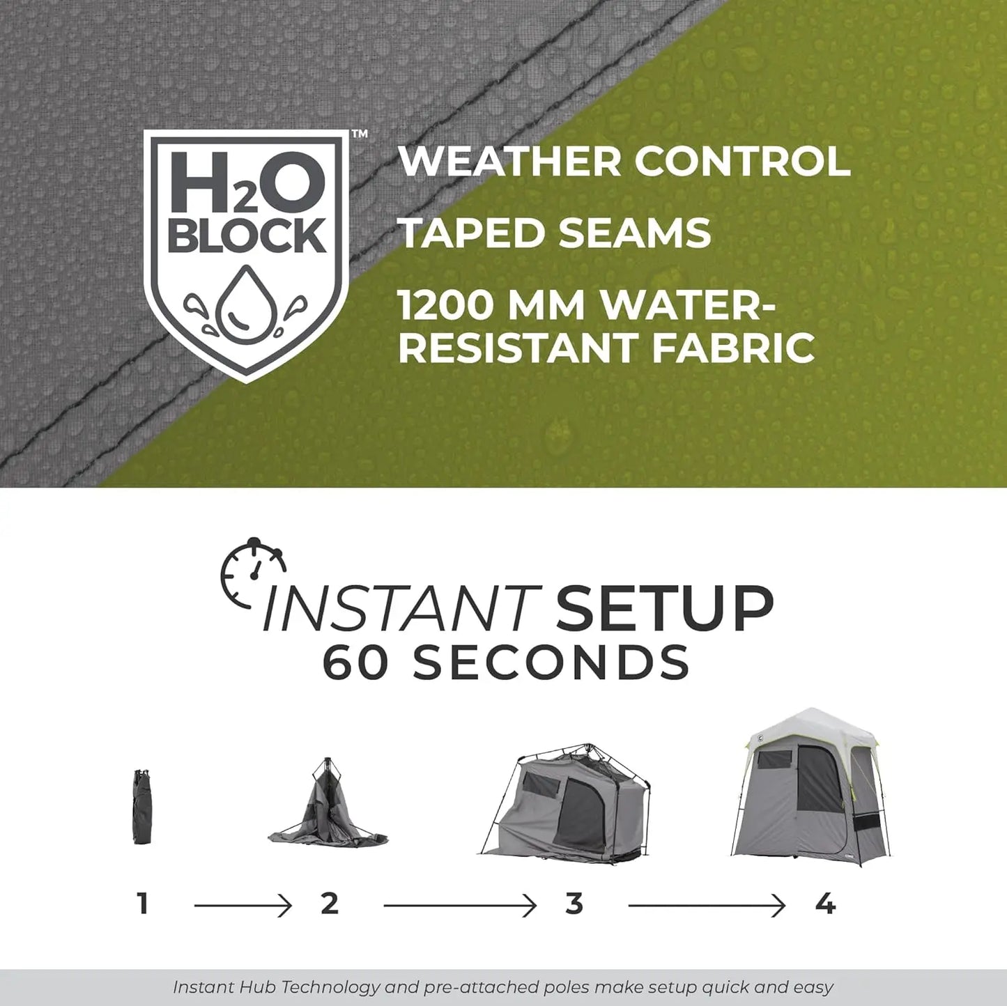 Instant Pop Up Shower Tent with Changing Room for Camping