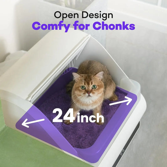 Upgraded X5 Self-Cleaning Cat Litter Box Automatic Litter Scooping Robot with Unique Open-Top Split System for Cats, Customized