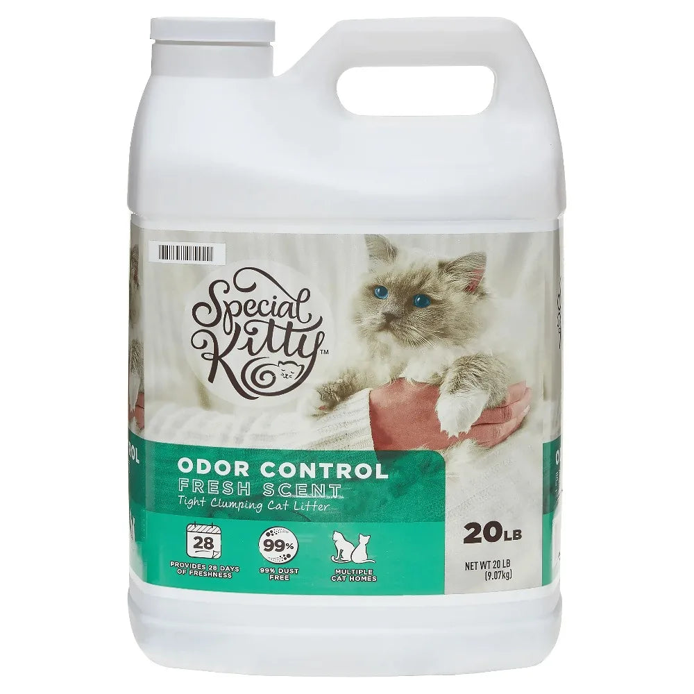 4-Pack Special Kitty Clumping Clay Cat Litter Fresh Scent 20lbs Jug Odor Control Fast Clumping Cat Sand for All Cats