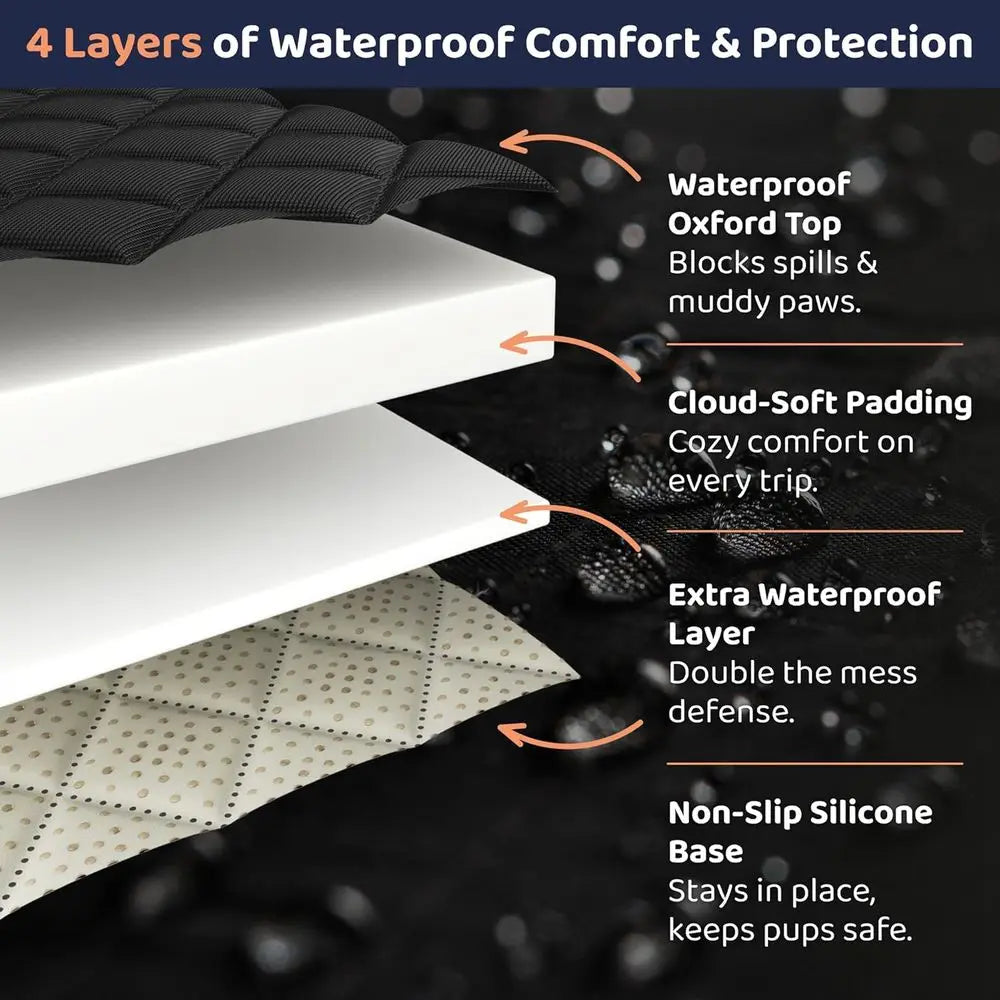 Dog Car Seat Cover Back Seat Waterproof Hammock Car SUV Truck Non-Slip Backseat Cover Dogs Heavy-Duty Dog Hammock Style Seat Pro
