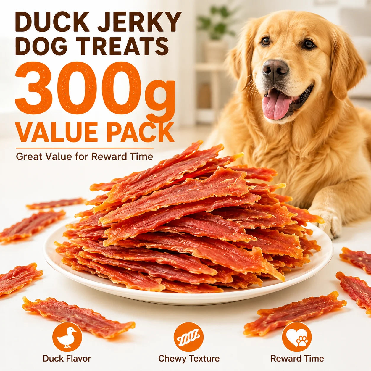 Dog Treats Duck Jerky 300g