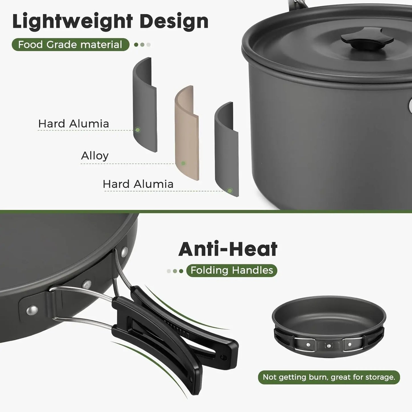 27pcs Camping Cooking Set for 2-4 People, Portable Cookware Set with Kettle, Pots & Pans, Stainless Steel Utensils, Plates, Dish, Cup