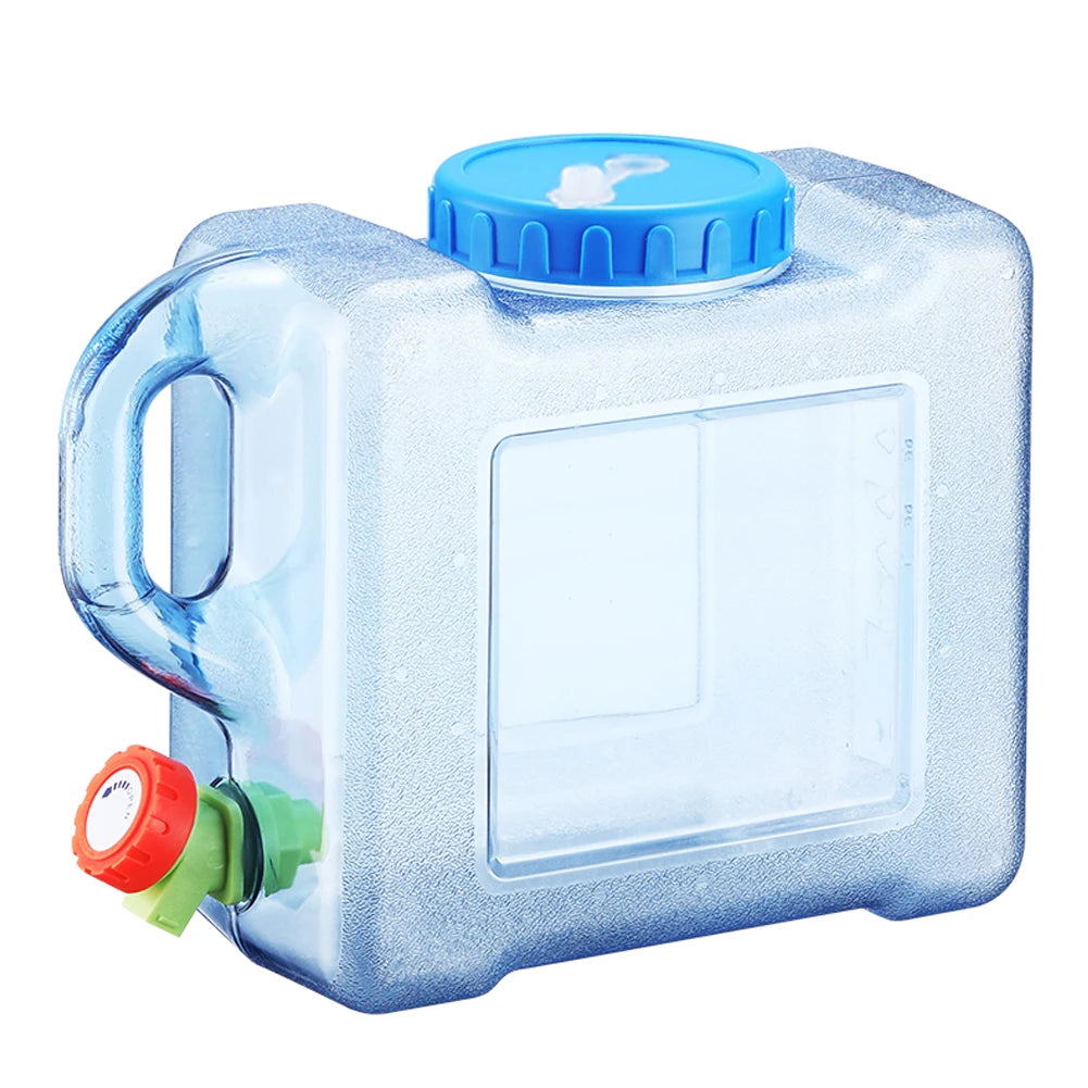5/5.5/7.5/10/12/15/22L Capacity Pure Water Buckets Container With Faucet Portable Driving Water Tanks Emergency Water Storage