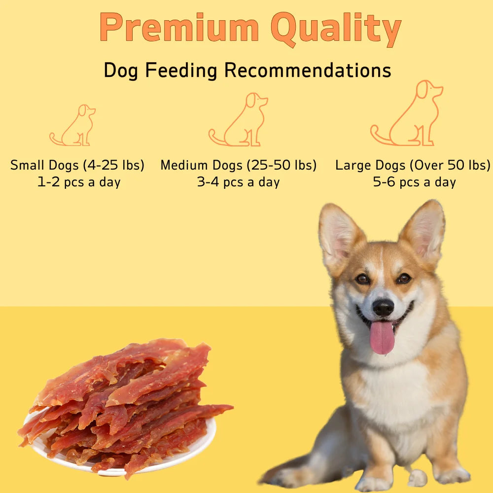 2-Pack (2 x 200g/7.05oz) Chicken Jerky Treats For Small, Medium, Large Dog, Made With Real Pure Chicken - Healthy