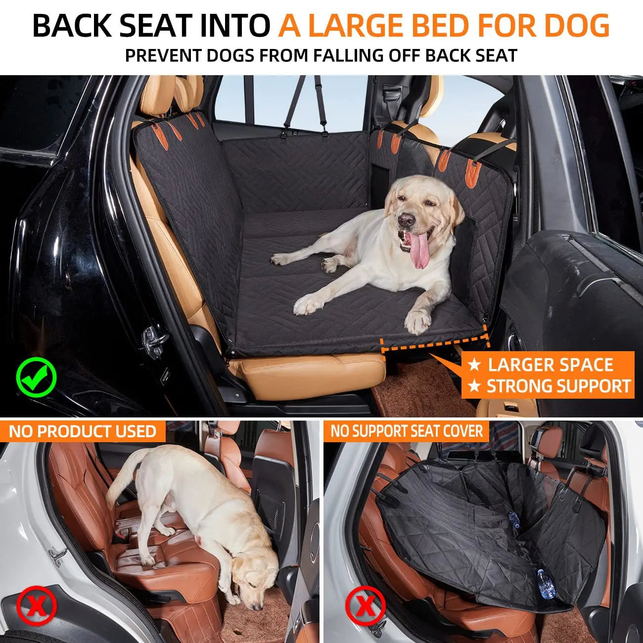Dog Seat Cover Car Seat Cover For Pets, Waterproof Pet Seat Cover Hammock Scratch Proof Nonslip Durable Soft Pet Back Seat Covers