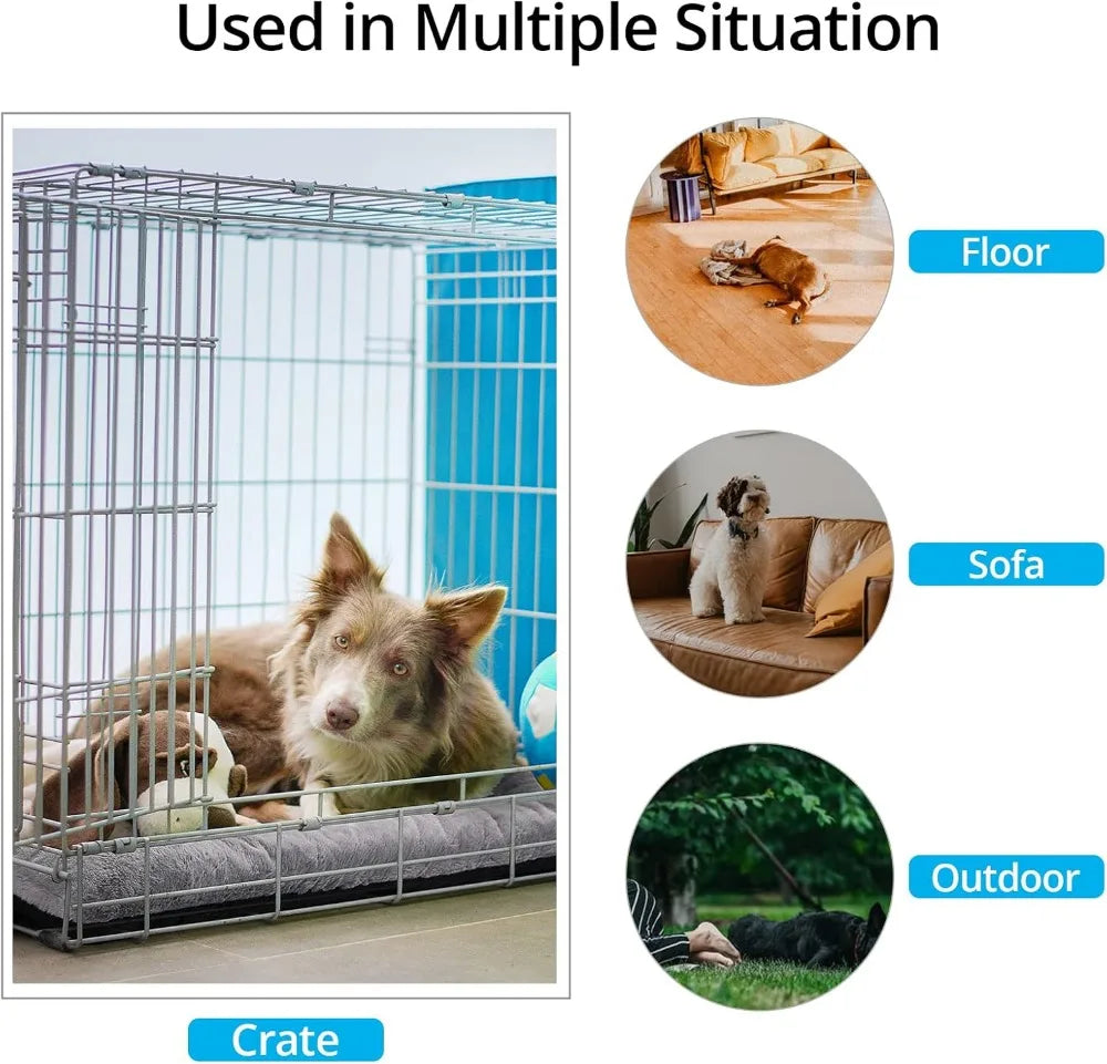 Washable Anti-Slip Dog Crate Pad for Medium/Large Dogs, Gray 42in