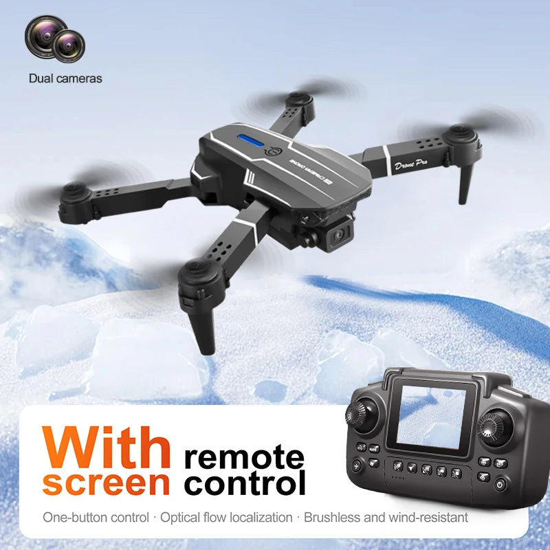 Folding RC Drone HD Dual Camera 120° Wide Angle 50X Digital Zoom HD Image Transmission LED Light Portable Design With Storage Bag Indoor Outdoor Flight Drone