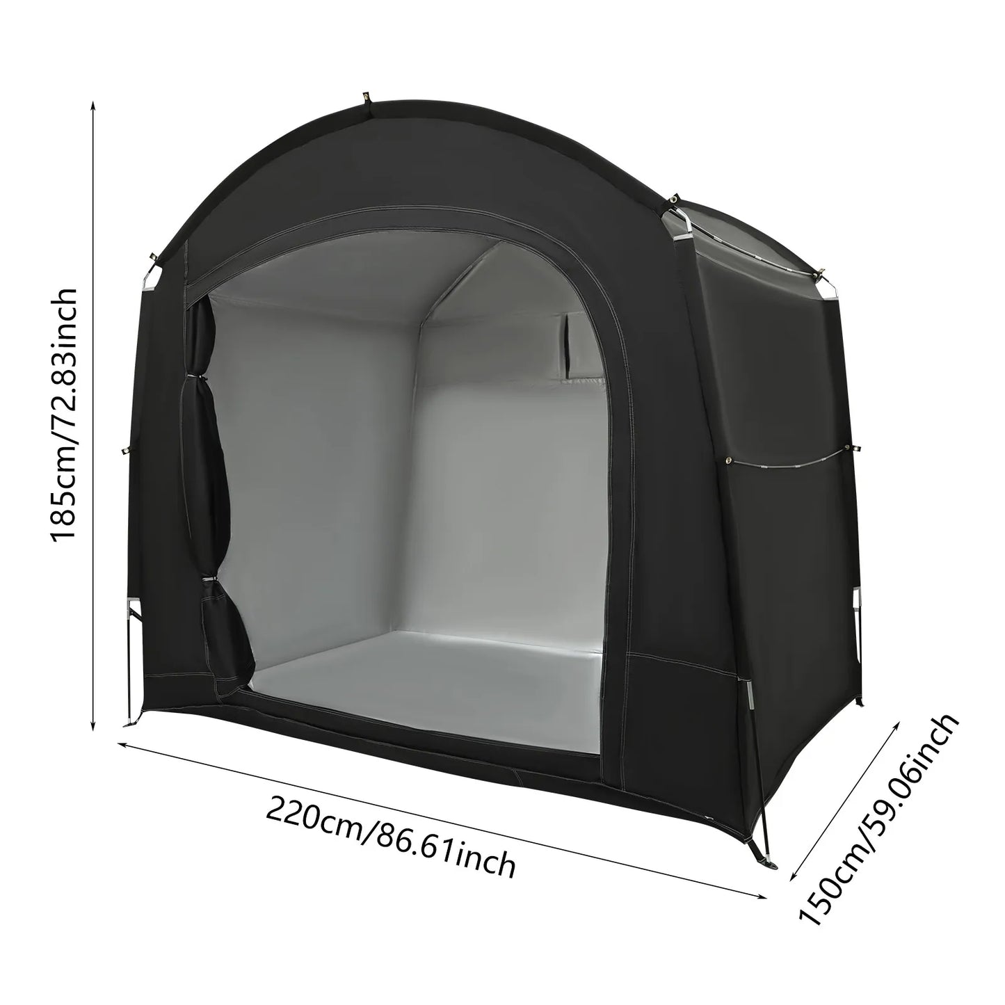 210D Oxford Cloth Bike Storage Tent Waterproof UV Protection Outdoor Bicycle Shelter for 3-4 Bikes Portable Storage Shed