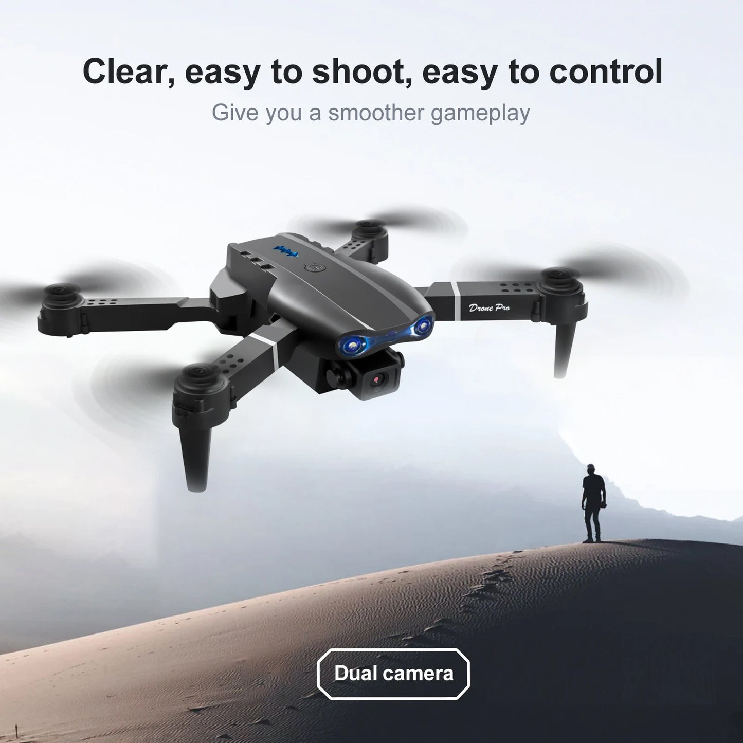 Dual Camera FPV Drone Optical Flow Hover Foldable RC Quadcopter APP Path Flight Beginner Drone Toy