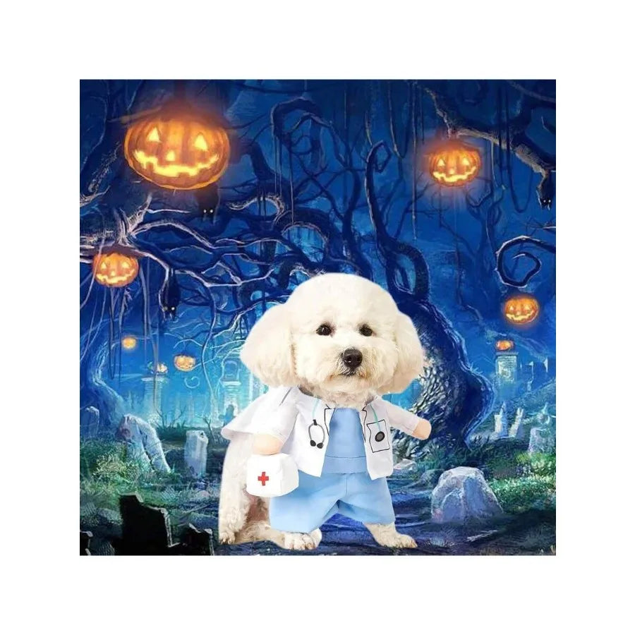 【New style】Dog Cat Doctor Costume, Funny Pet Doctor Halloween Costumes For Small Dogs Cats Puppy, Cosplay Party Dog Jeans Cloth