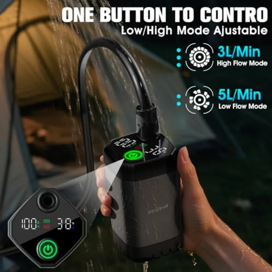 Portable Shower With Heater Portable Shower For Camping With 2000W Auto-Off Heater 4 Spray Modes Lasting 140 Mins LED Display