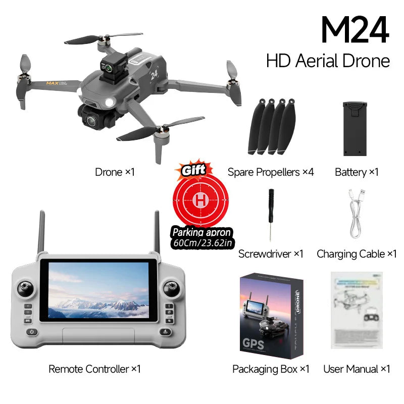 M24 GPS Drone with Gift Delivery 8K Camera 5G FPV Smart Obstacle Avoidance Large Touch Screen Return Home RC Quadcopter Gift Box