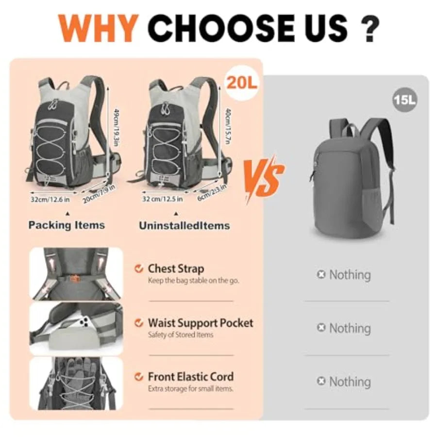 30L Hiking Backpack with Rain Cover Lightweight Hiking Daypack for Travel Camping Outdoors Knapsack for Men Women